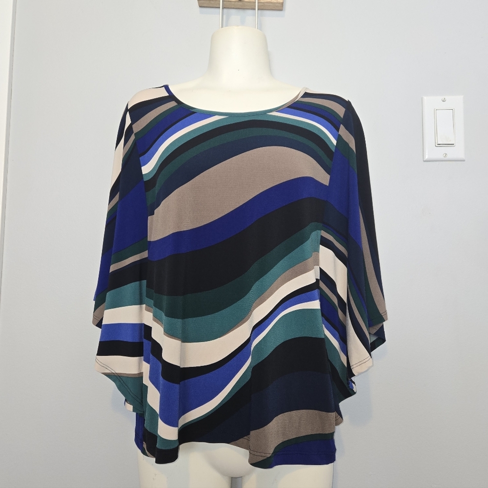 Laura Striped Multicolor Groovy Batwing Top